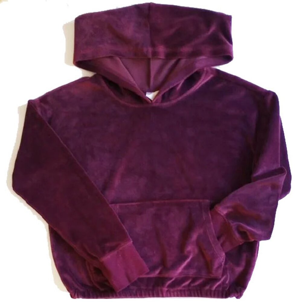 OshKosh Soft Velour Pullover Hoodie Sweatshirt 10 10A Grape Purple